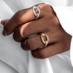 انگشتر دیویدیورمن تخت نگینی سفید