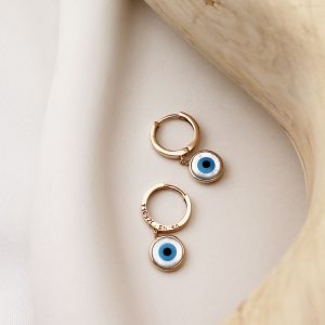 گوشواره چشم نظر صدفی کلیپسی