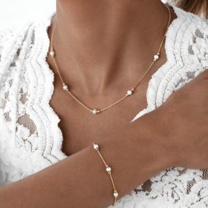 گردنبند تمام مروارید و گوی